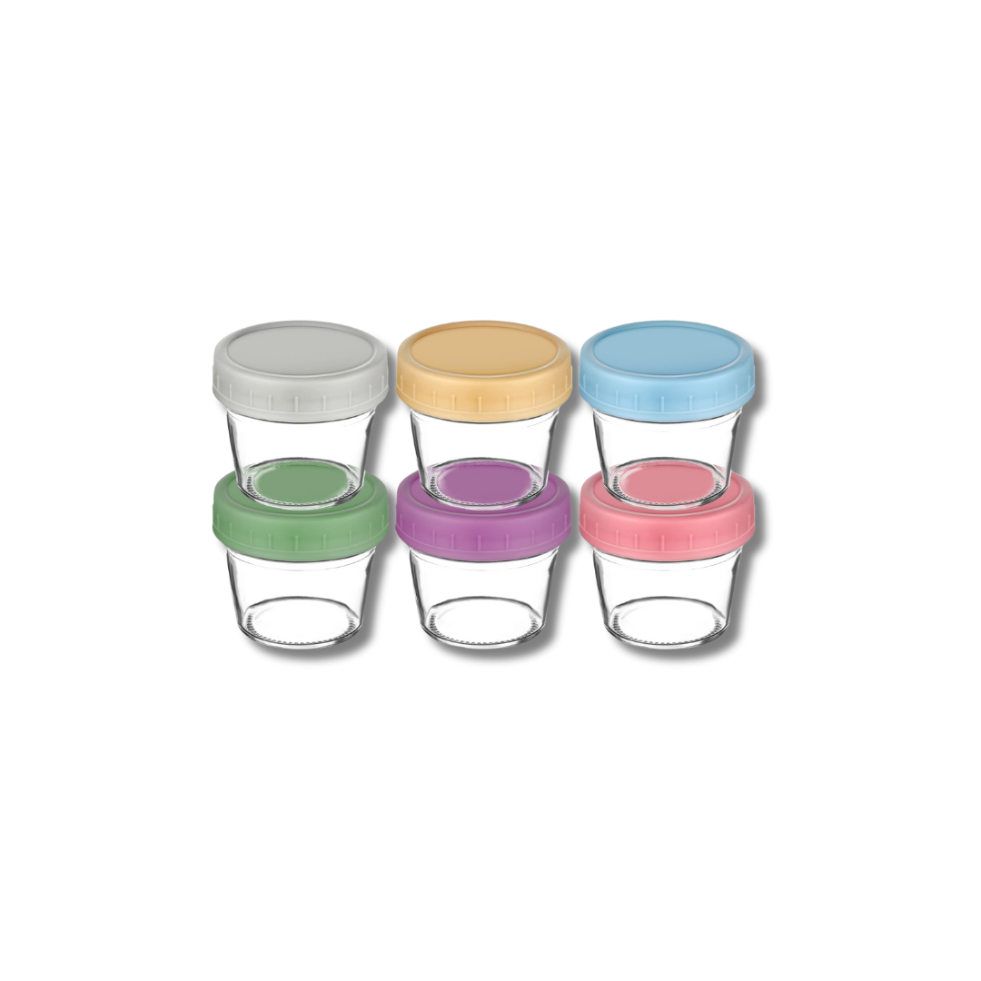 Baby Food Storage Container Glass Set (6-Pack)