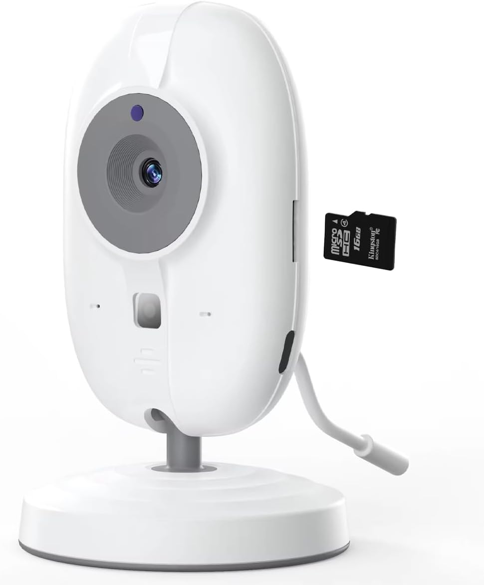 Wireless Baby Monitor, 9 cm LCD Display, 720P HD Camera, 360° Rotation, Night Vision, Two-Way Talk, Temperature Sensor