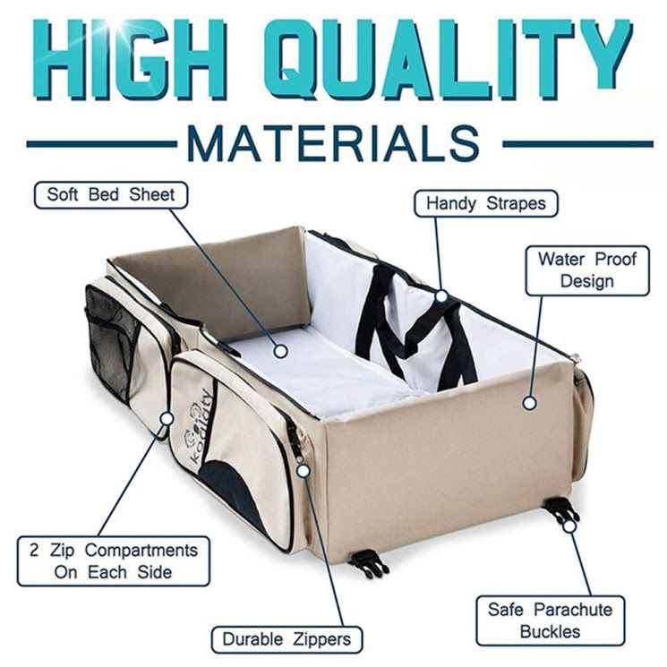 3 in 1 Portable Bassinet Diaper Change Station Bag