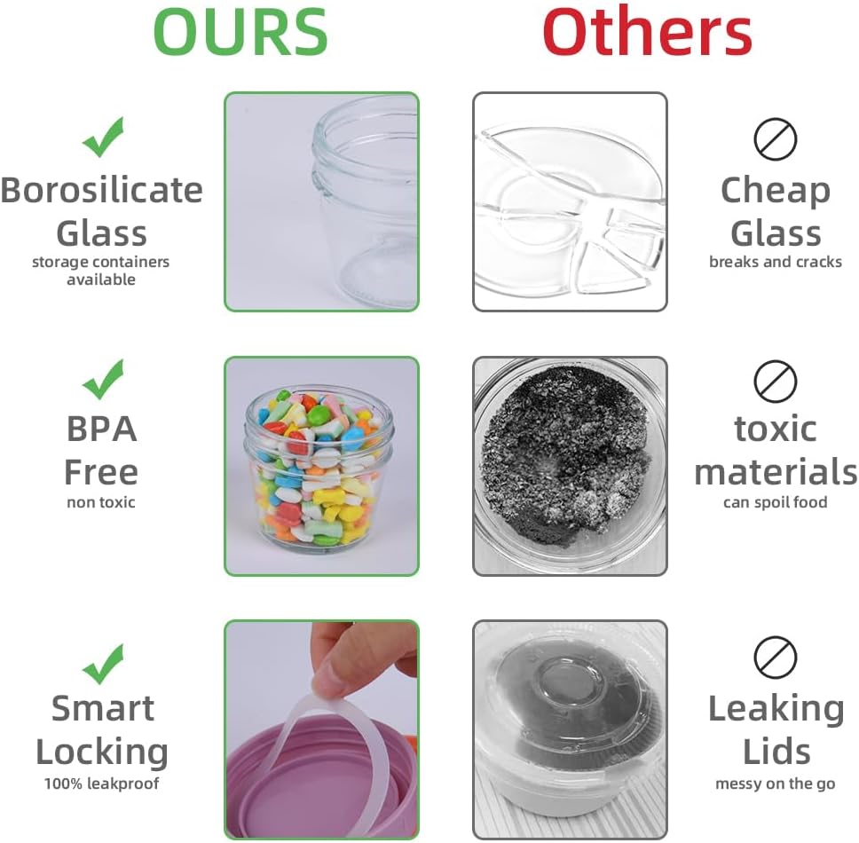 Baby Food Storage Container Glass Set (6-Pack)