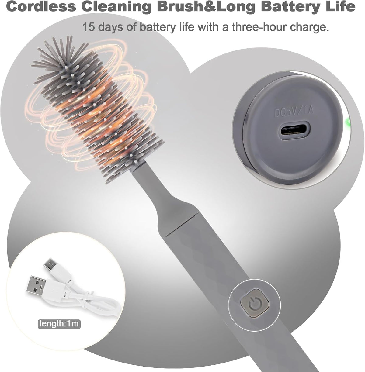 Electric Baby Bottle Cleaner Set - Rechargeable, Silicone Bottle Brush, & Straw Cleaner