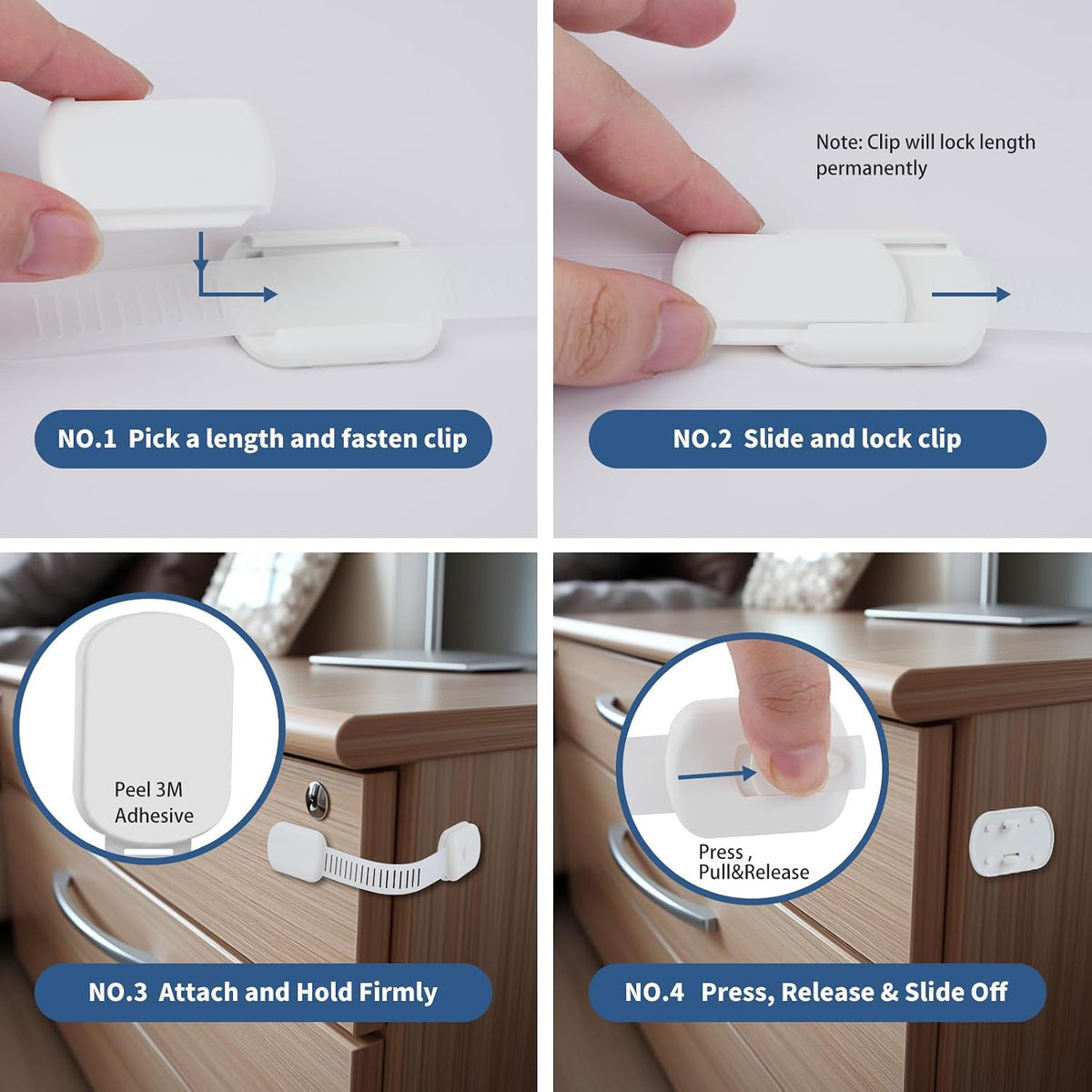 Pack Baby Proofing Cabinet Strap Locks (6-Pack)