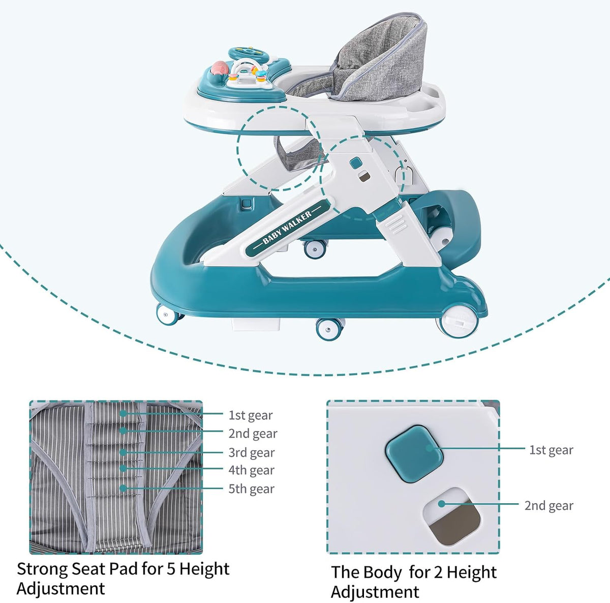 5-in-1 Baby Walker & Activity Center