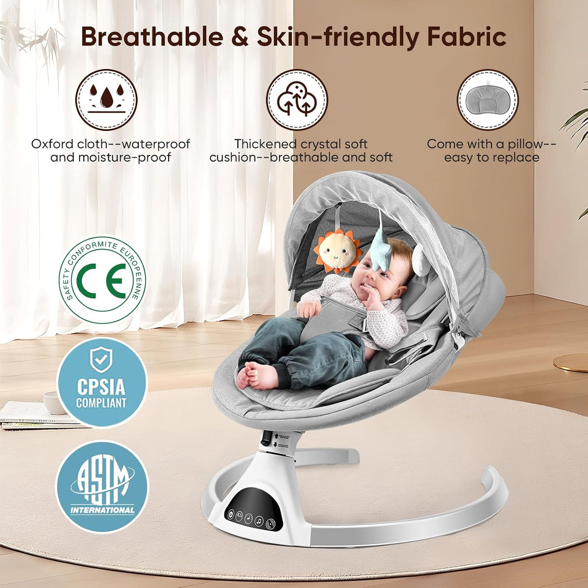 Electric Baby Swing Chair with Bluetooth