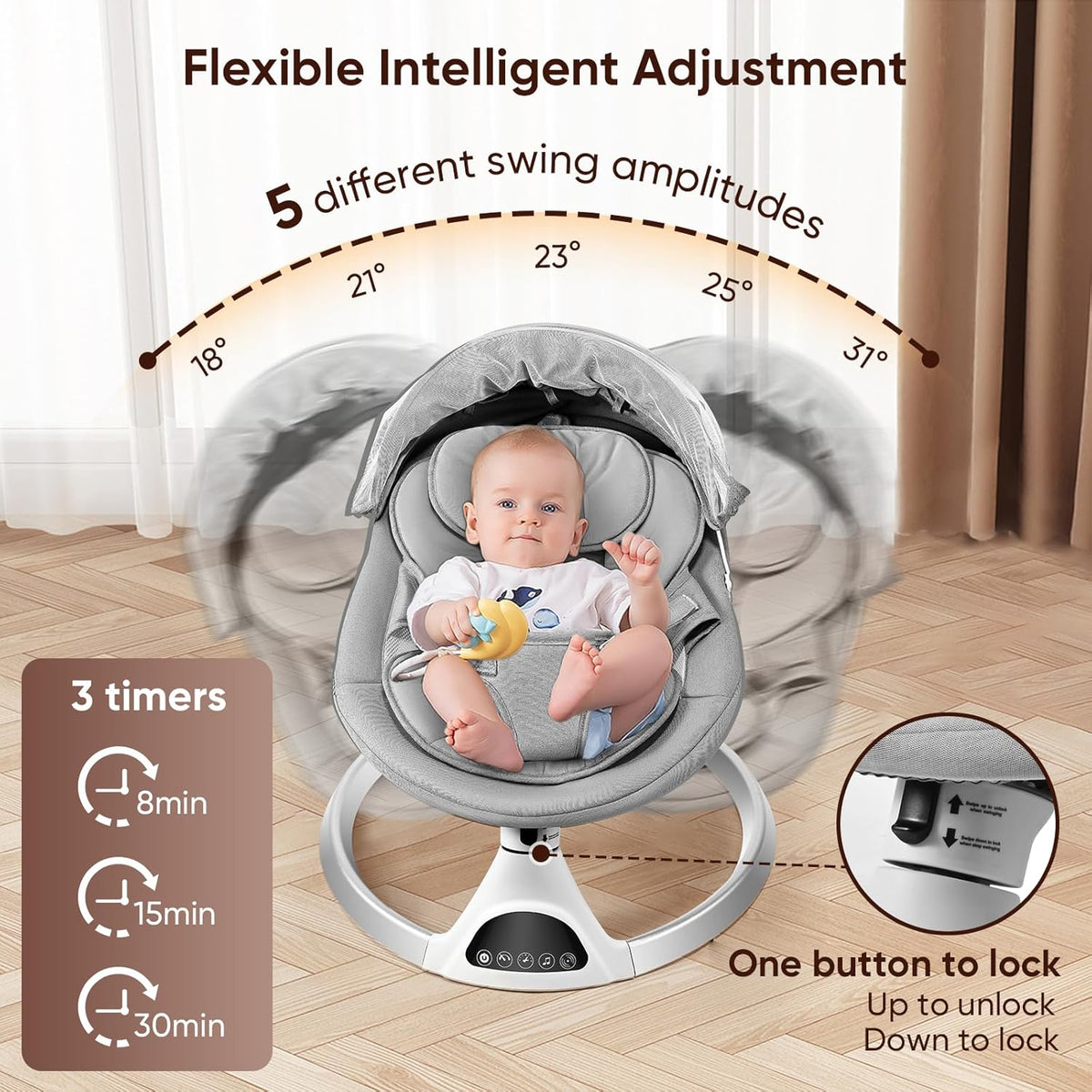 Electric Baby Swing Chair with Bluetooth