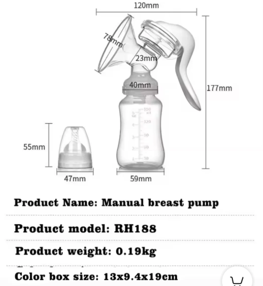 Manual Breast Pump with Bottle