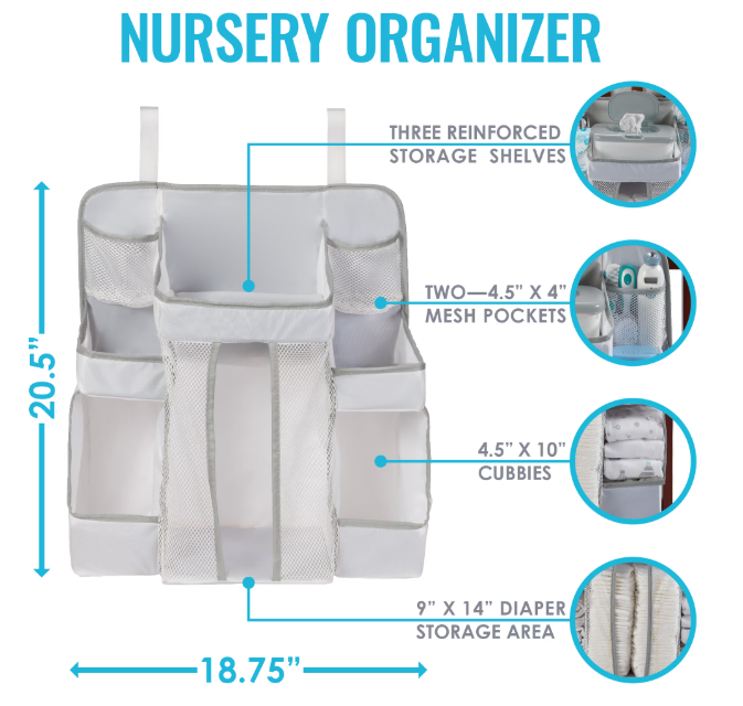 Baby Diaper Caddy and Nursery Organizer
