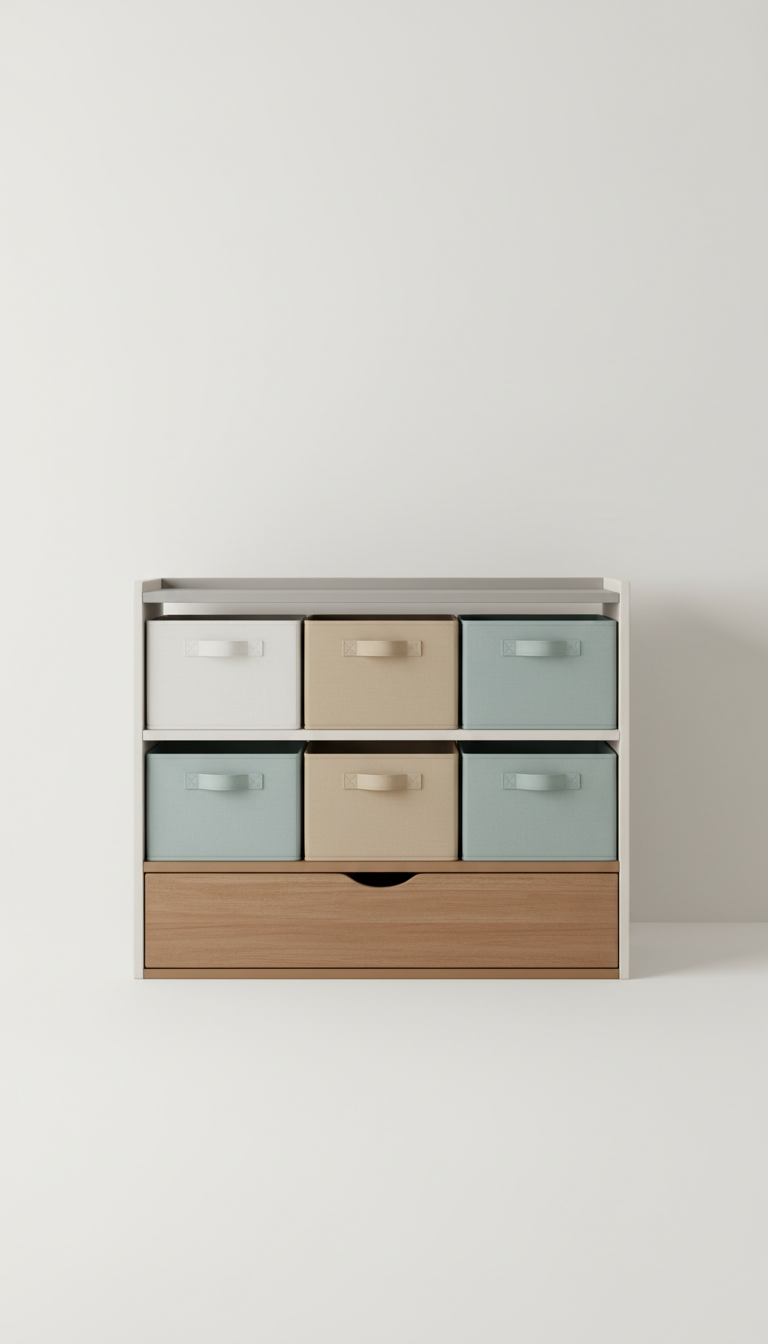 Contemporary Nursery Organizer In Birch Wood